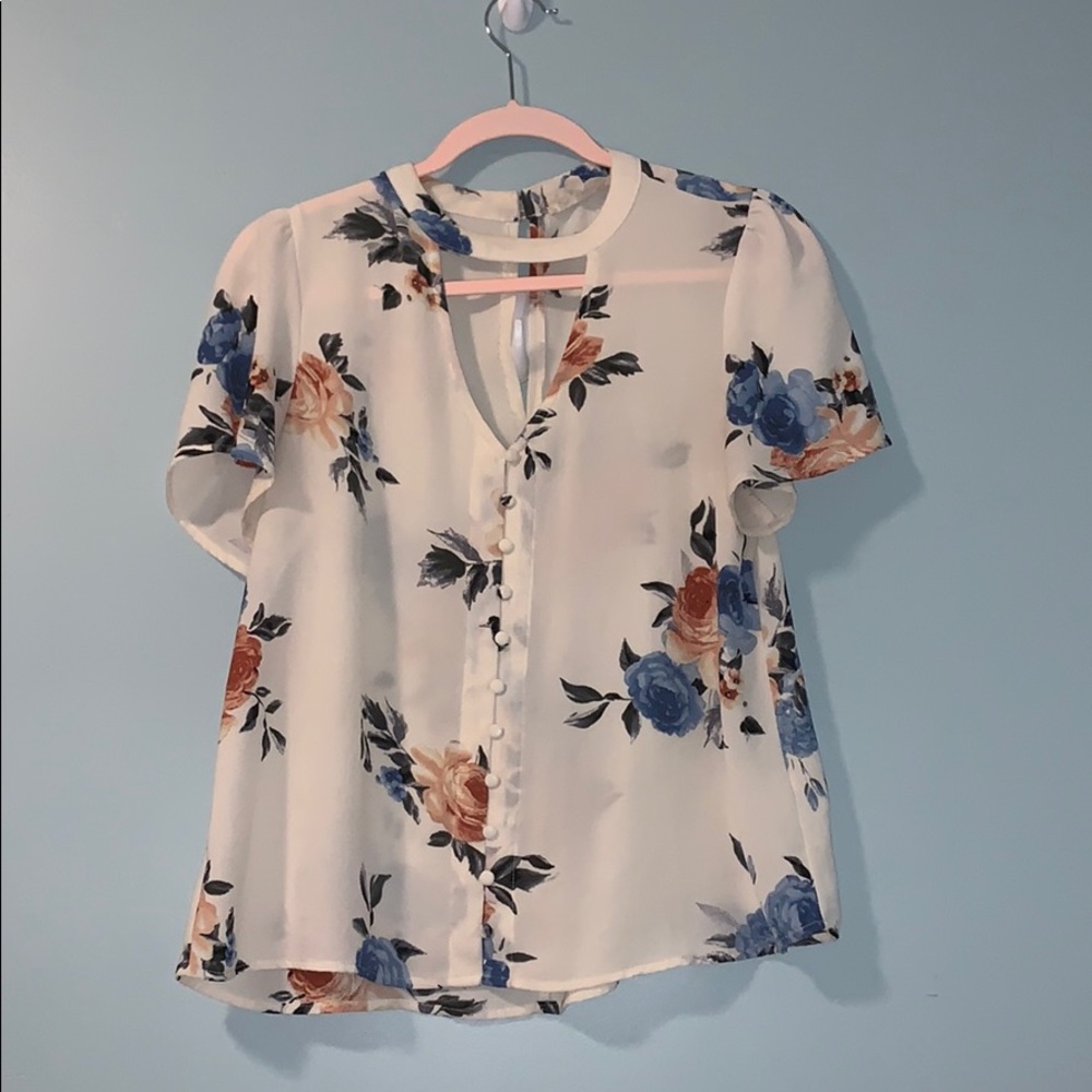 Floral button up blouse
